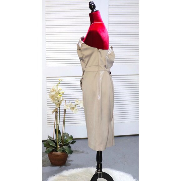 Karen Millen Women's Strapless Grey Cocktail Dress Pleat Details Sz 12 2447 - Picture 6 of 10